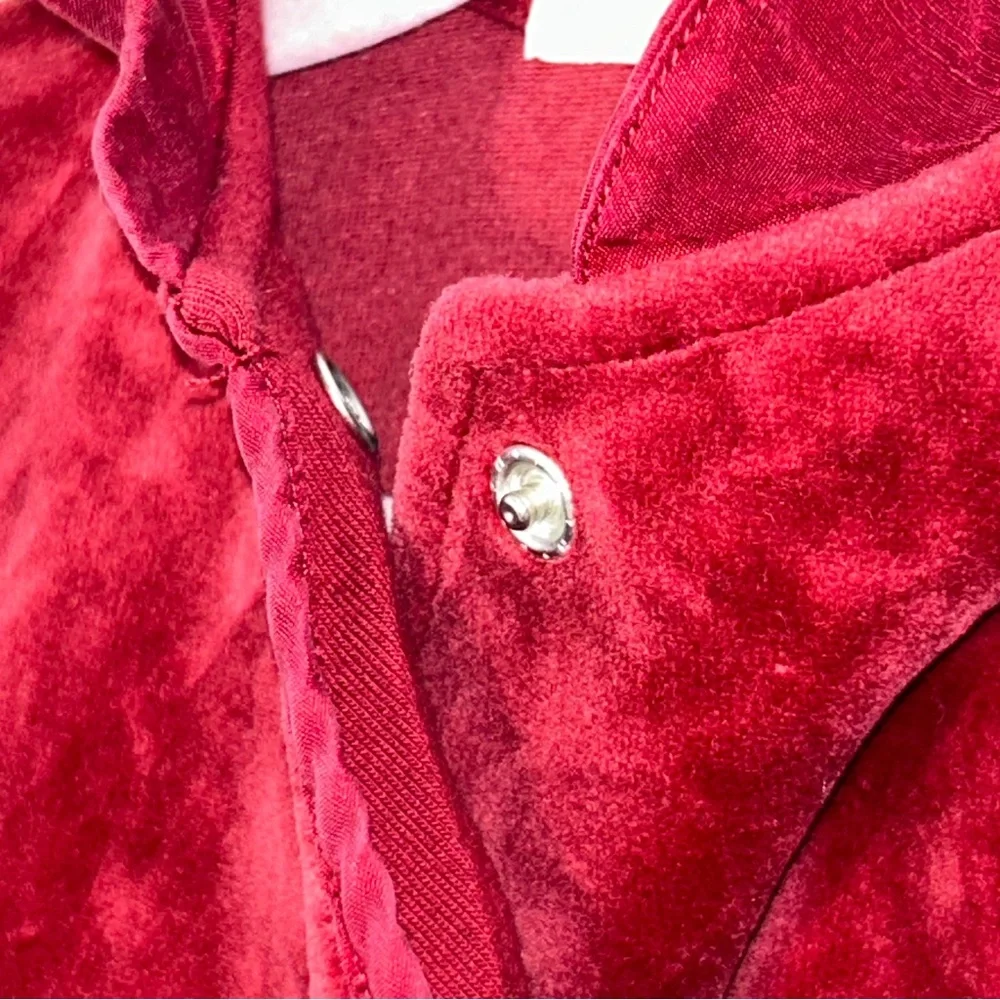Janie and Jack Baby Girl Velour Kimono‎ One Piece Romper in Burgundy Red 0-3M